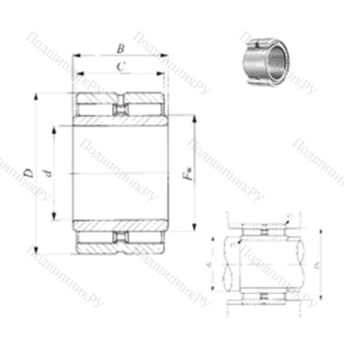 Подшипник игольчатый радиальный GBRI 568032