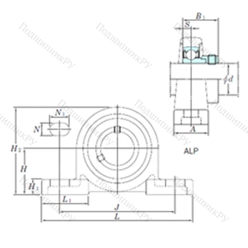 Подшипниковый узел шариковый радиальный ALP 207-23