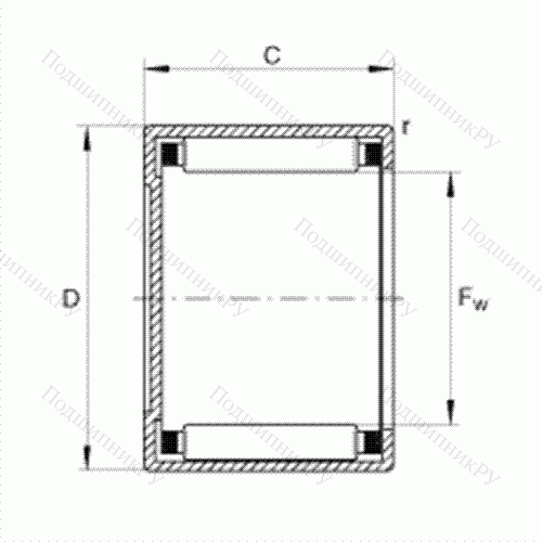 Подшипник роликовый игольчатый с одним наружным штампованным кольцом, закрытым с одной стороны BCE 1112
