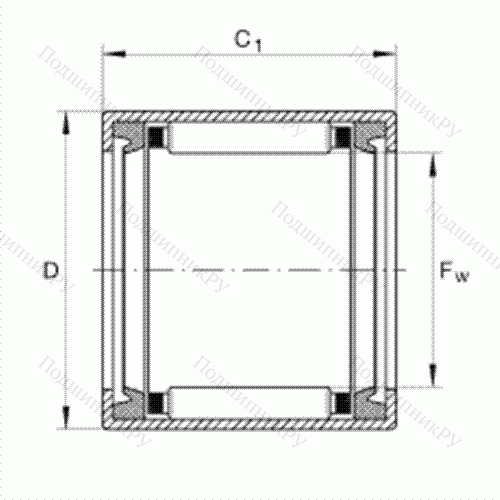 Подшипник роликовый игольчатый с одним наружным штампованным кольцом SCE 59-PP