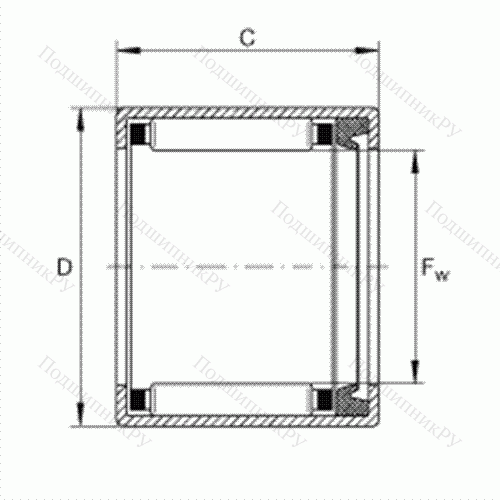 Подшипник роликовый игольчатый с одним наружным штампованным кольцом SCE 2012-P